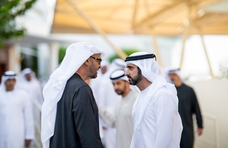 رئيس الدولة يستقبل ولي عهد دبي والنائب الأول للحاكم 