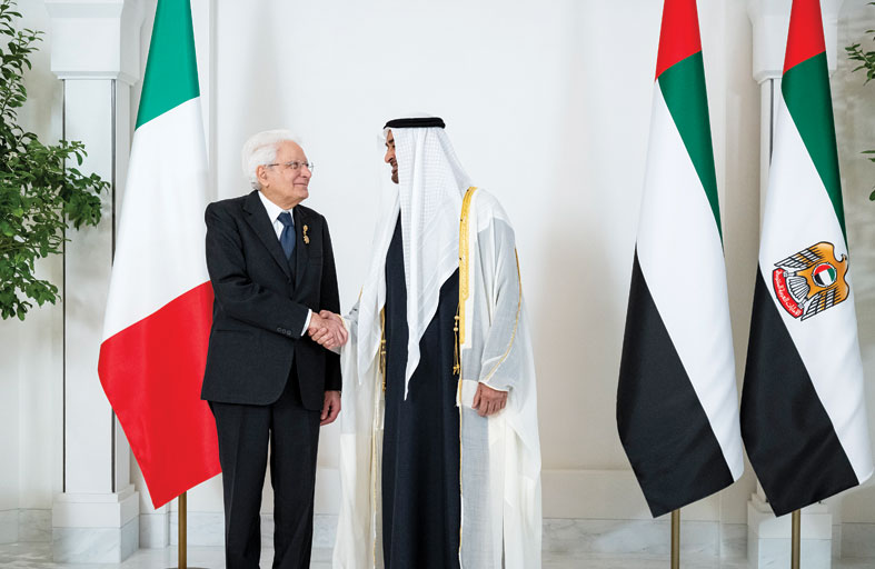 رئيس الدولة والرئيس الإيطالي يؤكدان أهمية الحلول الدبلوماسية للأزمات وترسيخ أسباب السلام والاستقرار في المنطقة والعالم  