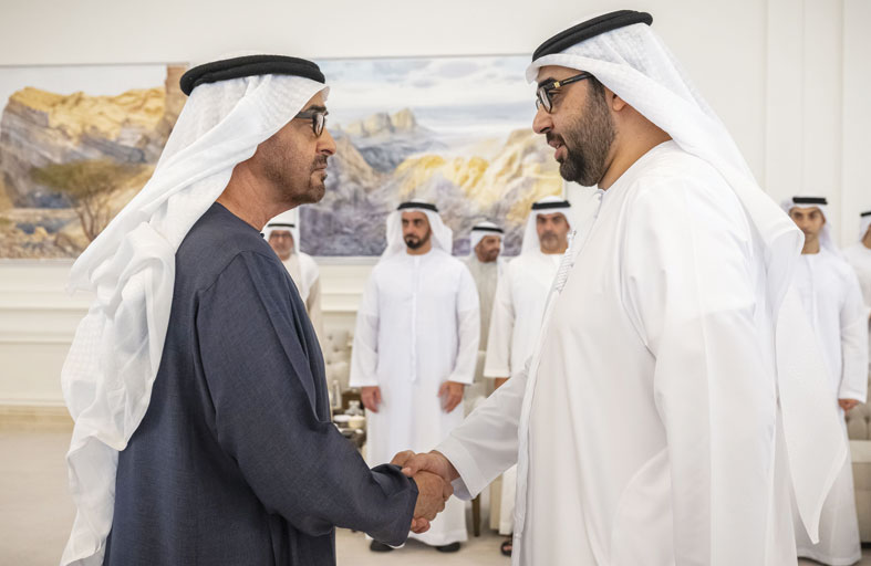 رئيس الدولة يستقبل ولي عهد أم القيوين ويبحثان شؤون المواطن والوطن   