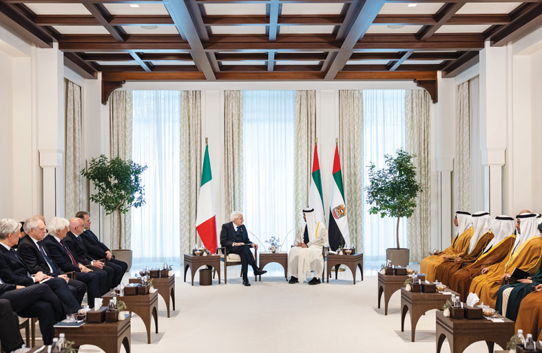 رئيس الدولة والرئيس الإيطالي يؤكدان أهمية الحلول الدبلوماسية للأزمات وترسيخ أسباب السلام والاستقرار في المنطقة والعالم  