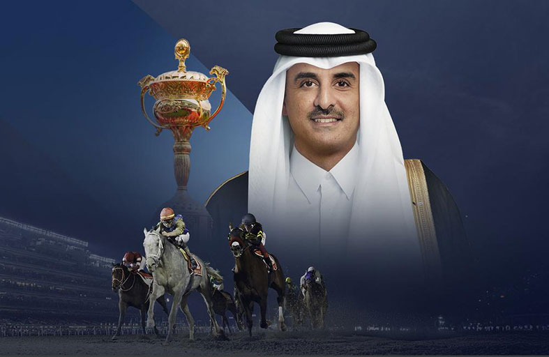 برائعة شعرية.. محمد بن راشد يهنئ أمير قطر بفوز «هوت شو» بكأس دبي العالمي