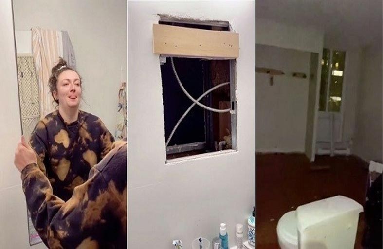 تكتشف شقة كاملة مخفية خلف مرآة الحمّام