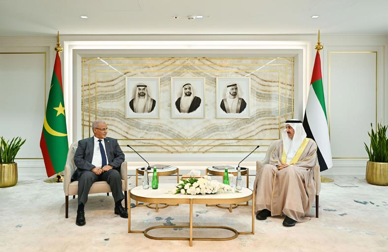 صقر غباش ورئيس الجمعية الوطنية الموريتانية يبحثان التعاون البرلماني