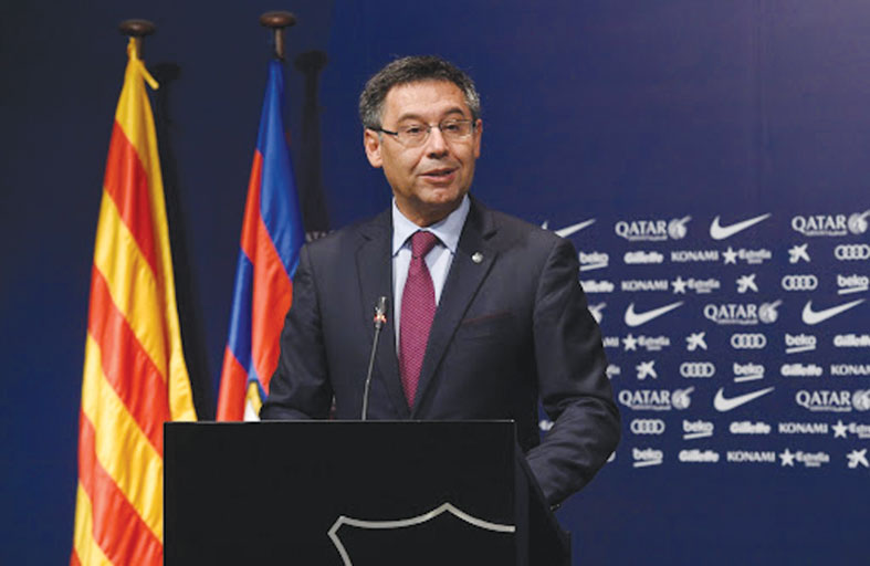 الضغوط تقل على رئيس برشلونة 