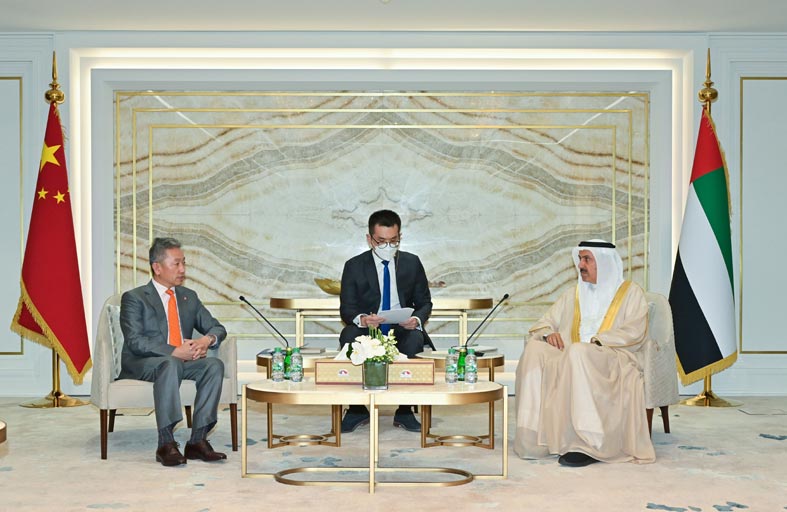 صقر غباش يبحث مع سفراء الصين والتشيك ومنغوليا تعزيز التعاون البرلماني