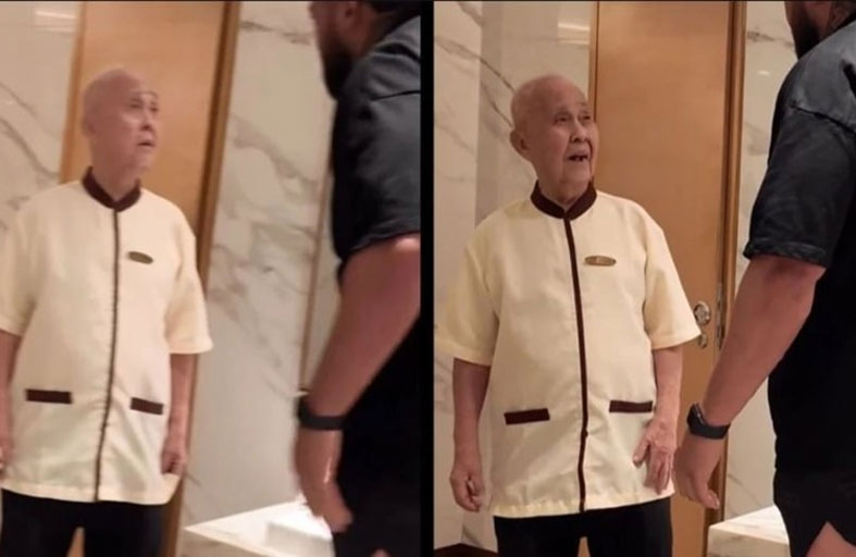 فيديو يثير تفاعلاً لعامل نظافة تسعيني