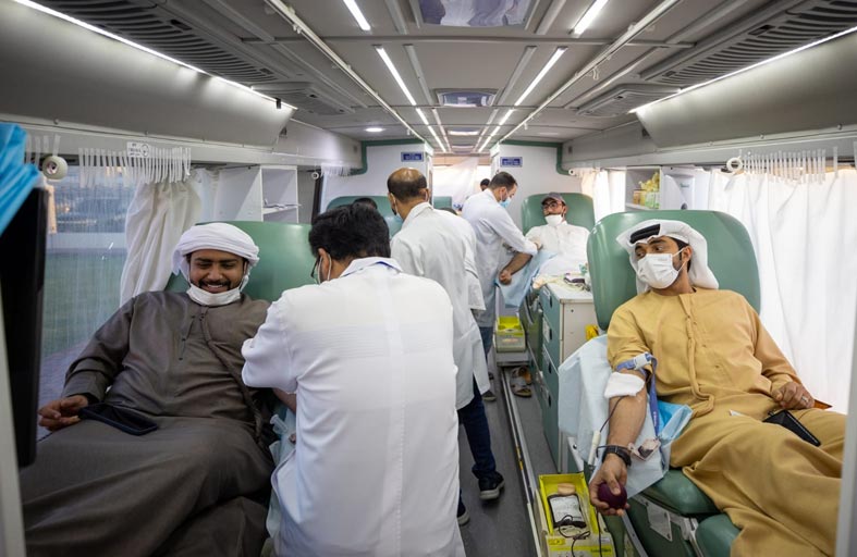 خمسون متبرعا للدم ضمن حملة مجلس ضاحية الرحمانية  على التبرع بالدم 