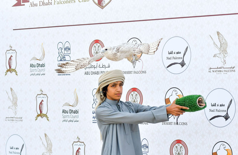 دلما يحلق بشوط الجير قرموشة في مهرجان الشيخ زايد للصيد بالصقور