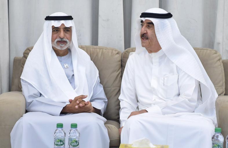 حاكم أم القيوين يتقبل تعازي نهيان بن مبارك بوفاة الشيخ عبدالله بن أحمد المعلا