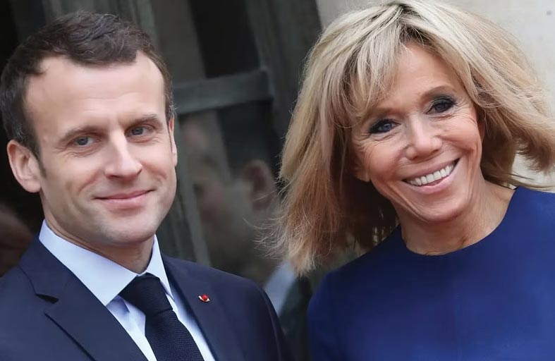 ماكرون يرد على سؤال محرج بشأن زواجه من معلمته