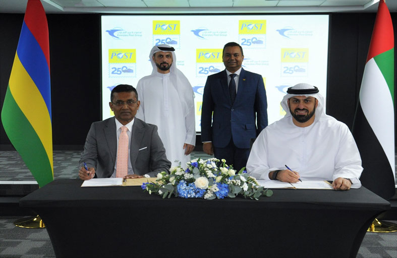 بريد الإمارات يوقع اتفاقية شراكة مع بريد موريشيوس