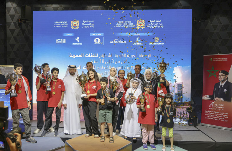 خالد بن حميد القاسمي يتوج الفائزين في البطولة العربية للشطرنج