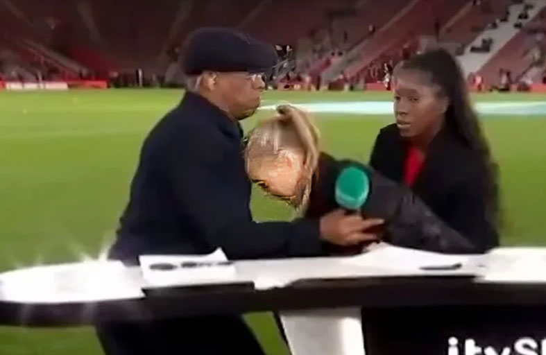 مذيعة تفقد وعيها وتسقط على الضيف