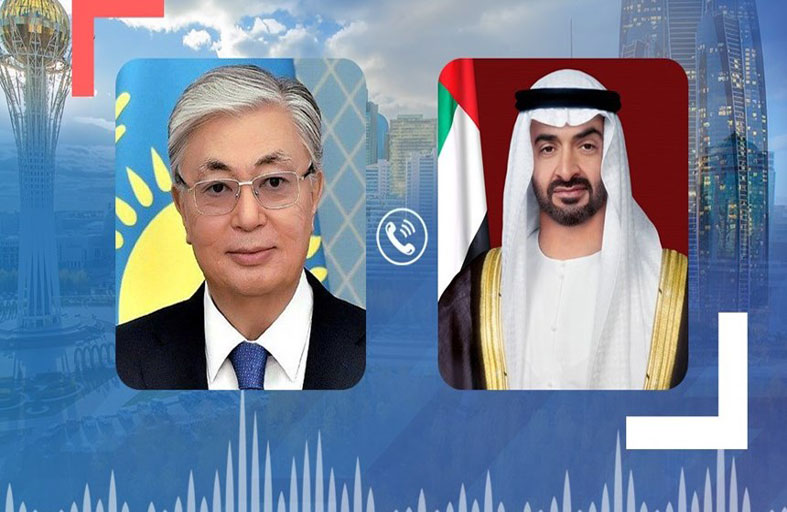 محمد بن زايد يتلقى اتصالا هاتفيا من رئيس كازاخستان
