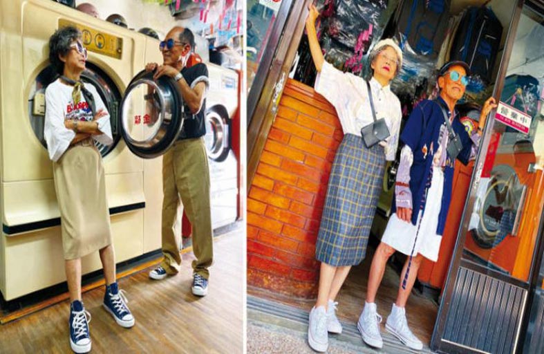 زوجان  يعرضان أزياء نسيها العملاء في مغسلتهما