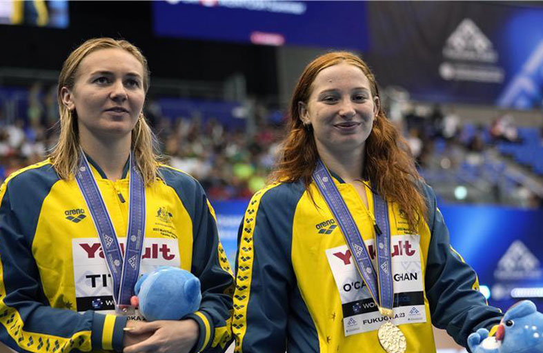 ذهبية ورقم قياسي للأستراليات في مونديال السباحة