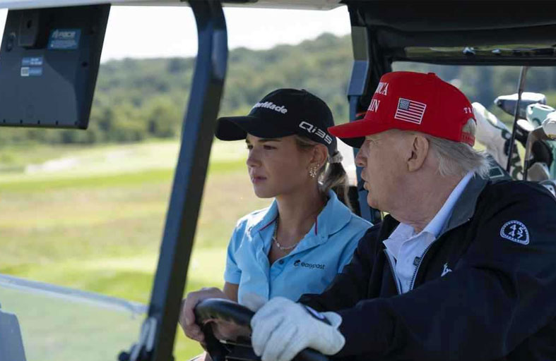 كاي ترامب تطلق سلسلتها الجديدة برفقة جدها الرئيس 