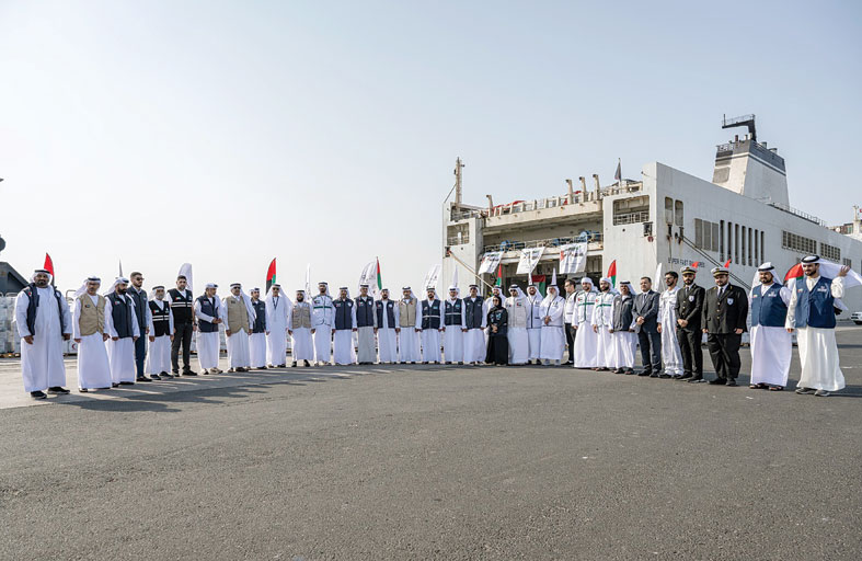 سفينة الإمارات الإنسانية تبحر إلى غزة محمّلة بـ 7,200 طن من المساعدات