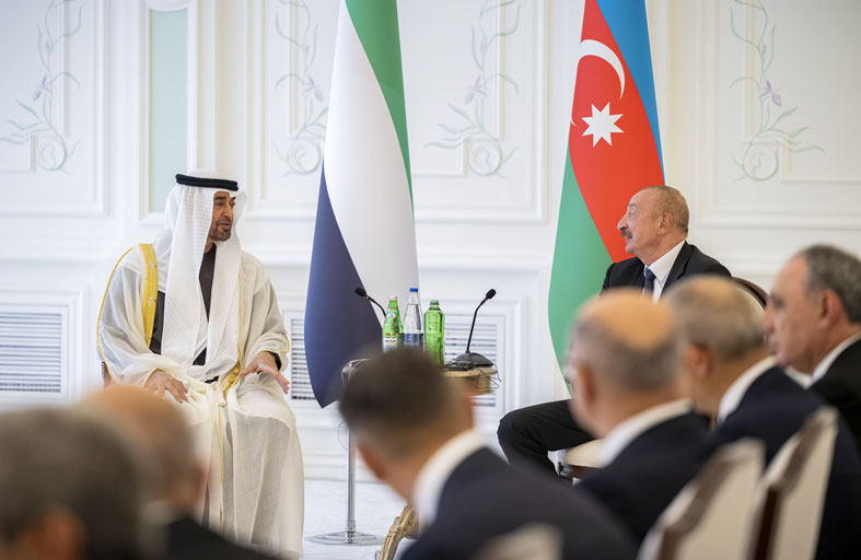 رئيس الدولة ورئيس أذربيجان يشهدان إعلان الشراكة الإستراتيجية الشاملة بين البلدين وعدداً من مذكرات التفاهم