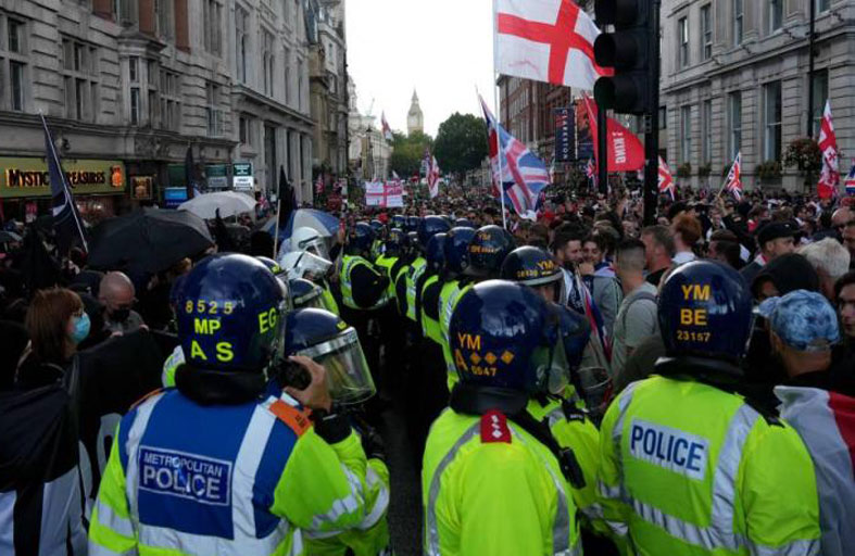 صدامات واعتقالات خلال تظاهرة لليمين المتطرف في لندن  