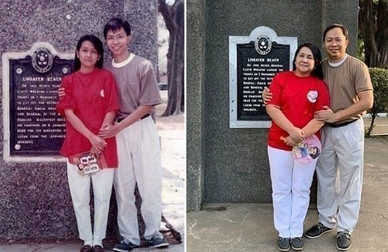 يساعد والديه على إعادة صورة التقطت قبل 28 عاماً