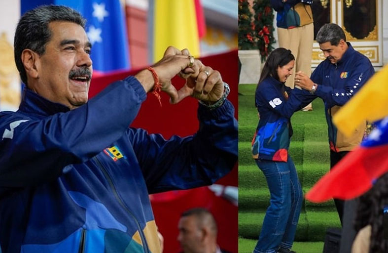 مادورو يقلّد رقصة ترامب الشهيرة على أنغام «لا للحرب»