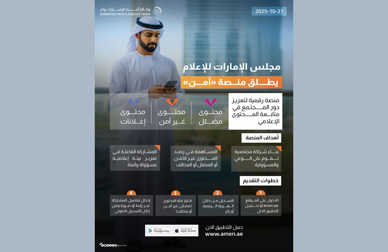 مجلس الإمارات للإعلام يطلق منصة «آمن» لتعزيز المشاركة المجتمعية في بناء إعلام مسؤول وآمن