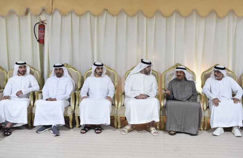 نائب حاكم أم القيوين يقدم واجب العزاء في وفاة راشد سعيد راشد بوقفيل آل علي