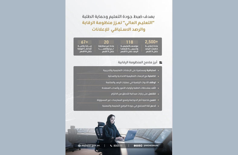 «التعليم العالي» تعزز منظومة الرقابة والرصد الاستباقي لضبط جودة التعليم وحماية الطلبة