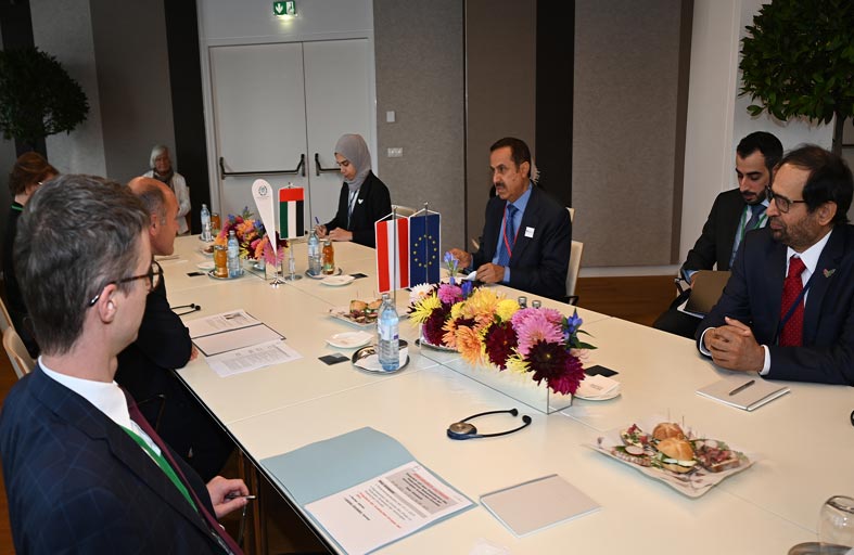 صقر غباش يبحث تعزيز علاقات التعاون البرلمانية مع رئيس المجلس الوطني النمساوي