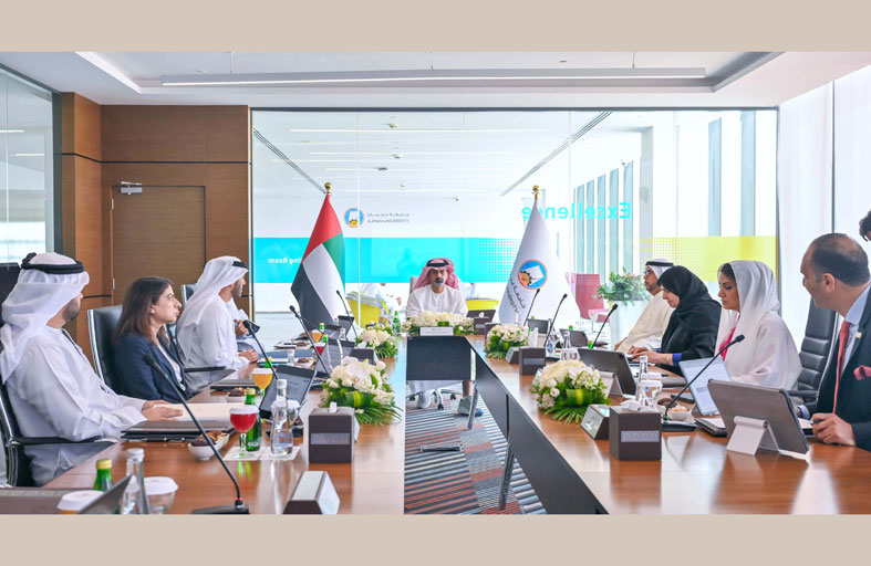 عمار بن حميد يترأس اجتماع مجلس أمناء جامعة عجمان ويشدد على دورها في بناء اقتصاد معرفي