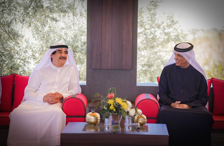 سعود بن صقر القاسمي يستقبل حاكم أم القيوين