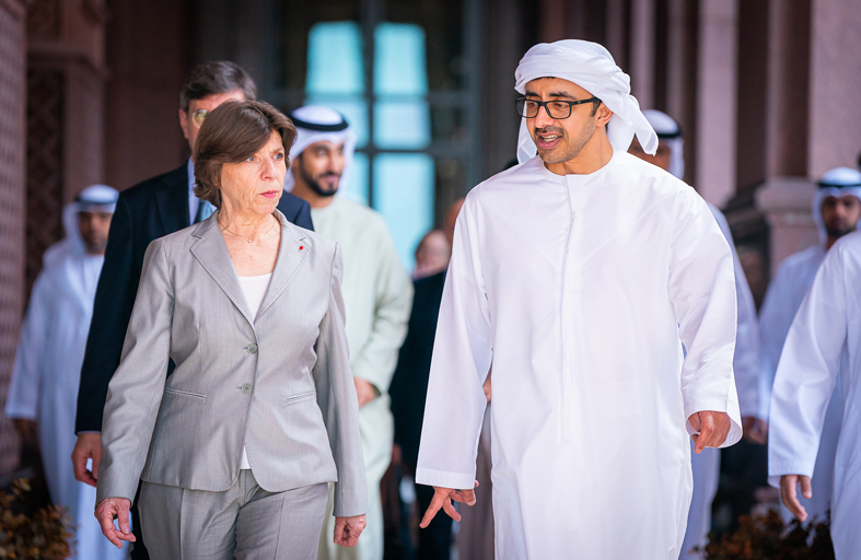 عبدالله بن زايد يستقبل وزيرة خارجية فرنسا ويبحثان الشراكة الاستراتيجية بين البلدين 