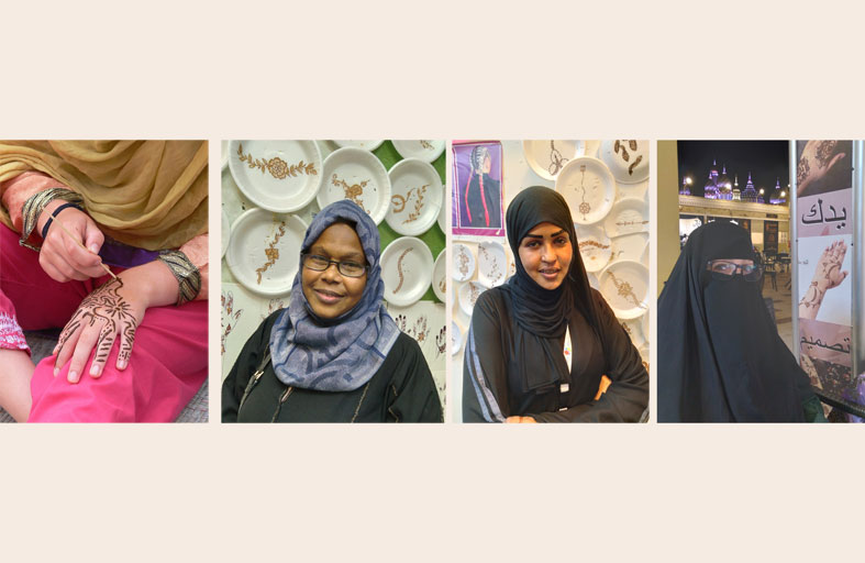 فن نقش الحناء يزين ضيفات القرية العالمية بدبي 