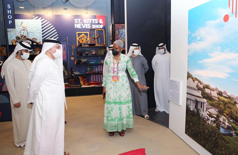 عبدالرحمن العور يطلع على ابتكارات جناح سانت كيتس ونيفيس في إكسبو 