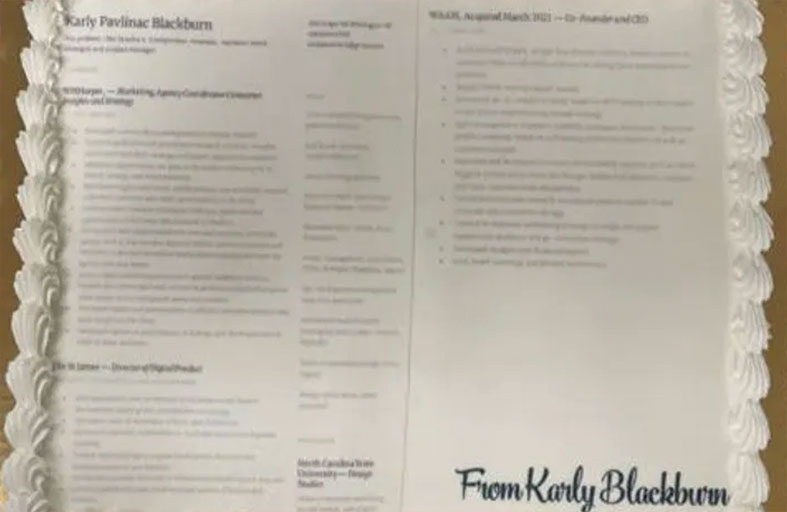 سيرة ذاتية على كعكة.. لنيل وظيفة