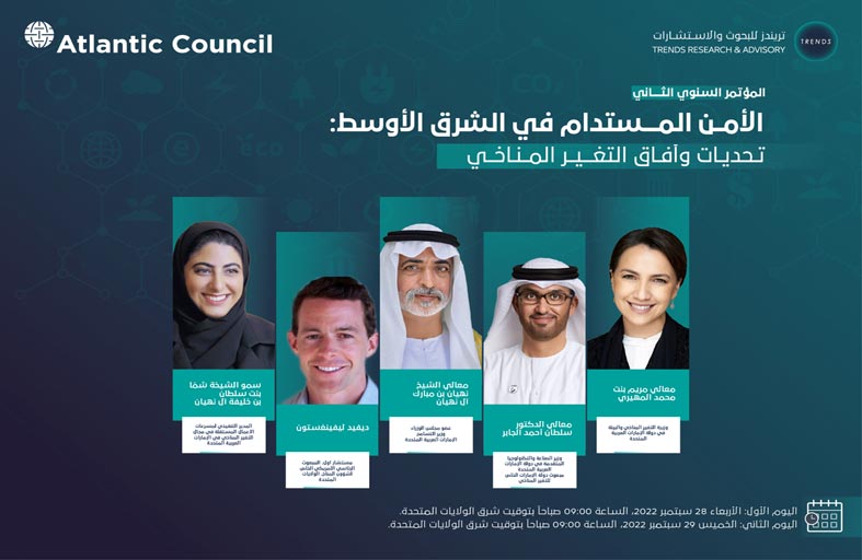 تريندز ينظم مؤتمره السنوي الثاني حول: الأمن المستدام في الشرق الأوسط: تحديات وآفاق التغير المناخي
