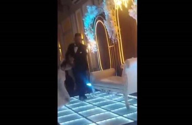 يعنف عروسته خلال الزفاف 