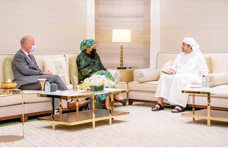 عبدالله بن زايد يستقبل نائبة الأمين العام للأمم المتحدة في إكسبو 2020 دبي