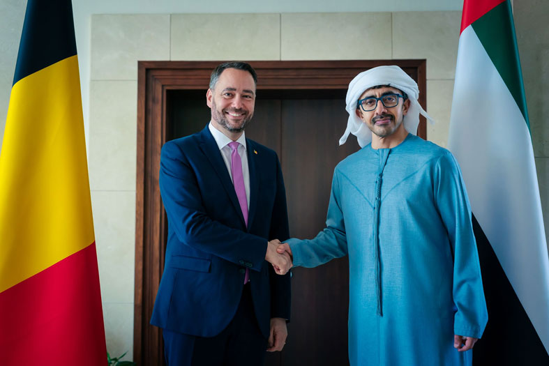 عبدالله بن زايد يستقبل نائب رئيس الوزراء وزير الخارجية البلجيكي