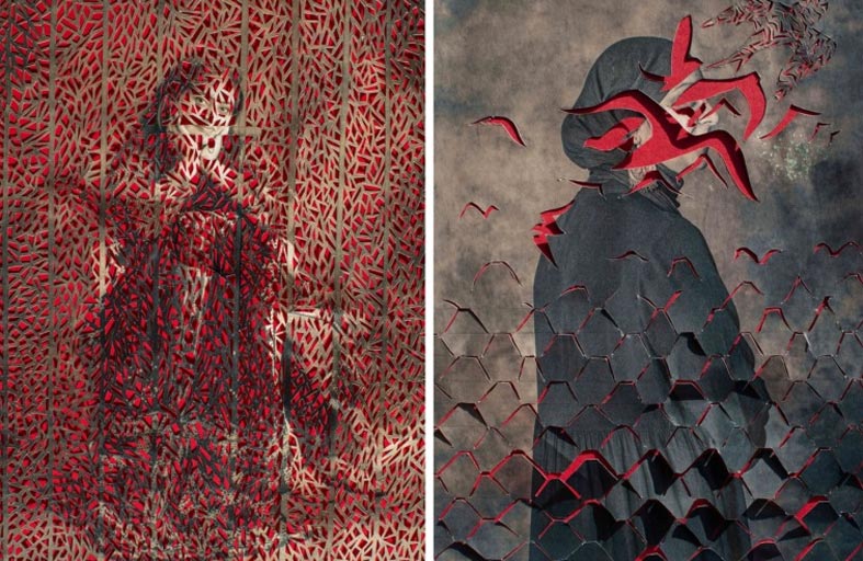 ألف جرح.. هندية تعبر عن العنف المنزلي