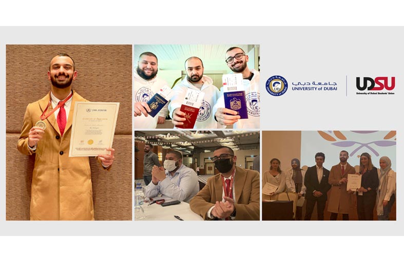 طالب في جامعة دبي يفوز بجائزة أفضل مندوب في مؤتمر دولي