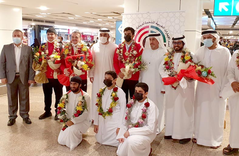 استقبال بالورد لمنتخب الرماية لدى عودته من المشاركة في البطولة الآسيوية