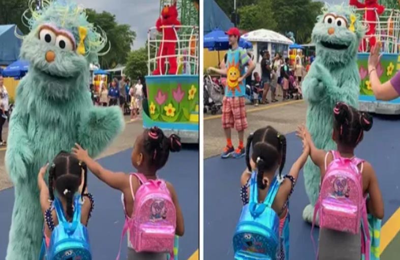 تصرف عنصري من دمية عالم سمسم