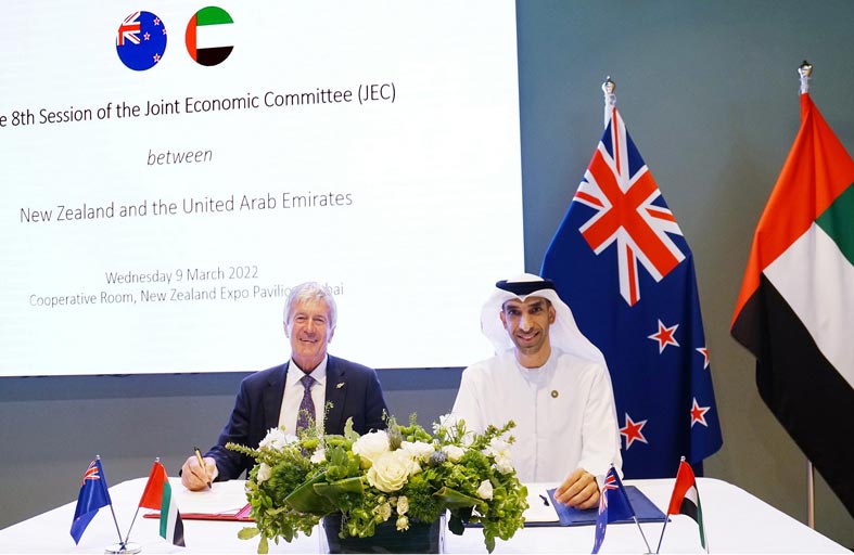 الإمارات ضمن أهم 10 شركاء تجاريين عالميين لنيوزيلندا والأولى عربياً  وتسـتأثر بنصف تجارتهـا الخارجيـة مع الدول العربية مجتمعة في 2021