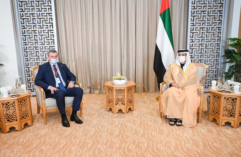 منصور بن زايد يستقبل نائب رئيس الوزراء الأوكراني