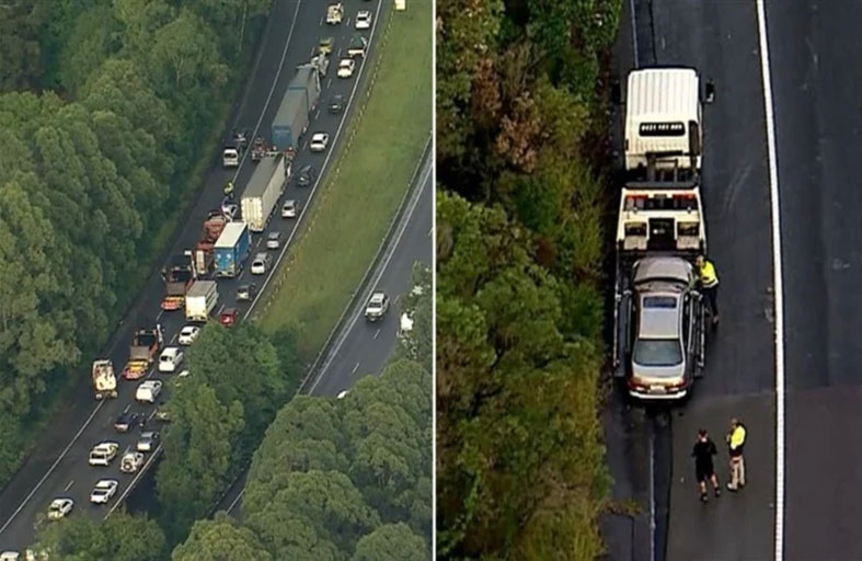 شاحنة تنثر شظايا وتتلف مئات المركبات