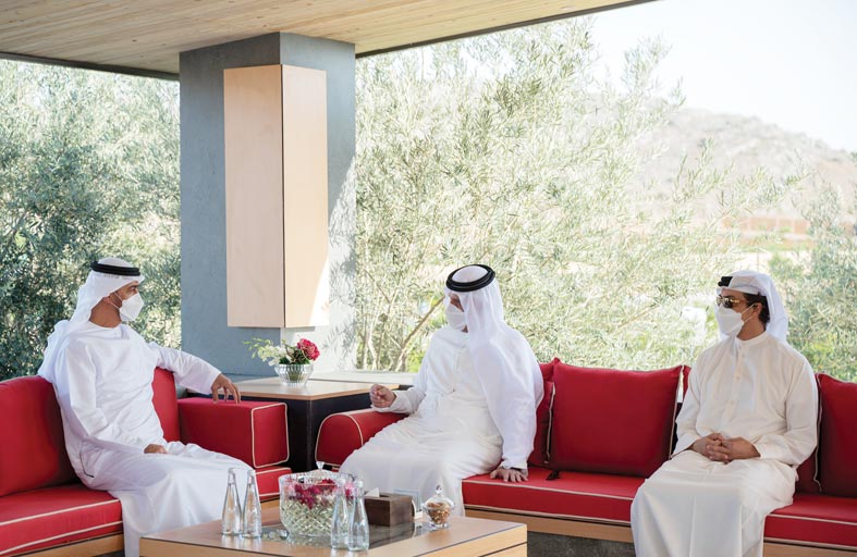 محمد بن زايد يزور حاكم رأس الخيمة ويتبادلان التهاني بعيد الفطر