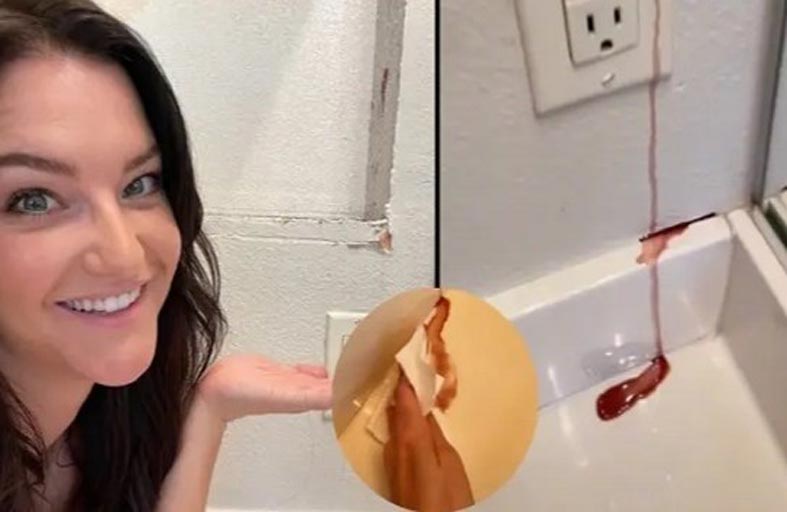 تتفاجأ بجدران حمامها تنزف دماً