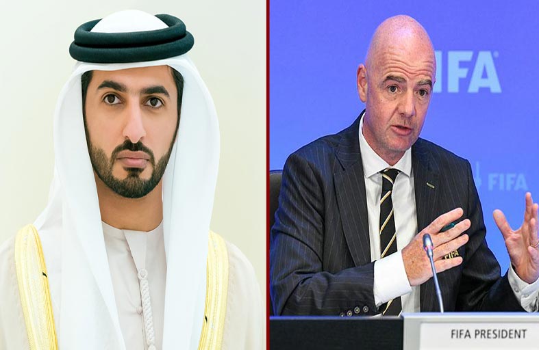 راشد بن حميد يطمئن على  رئيس الفيفا